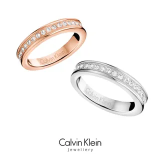 Calvin Klein Polished Rose Gold Engraved Band Ring
