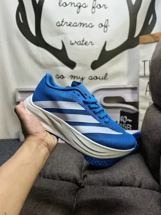 Adidas Blue Silver Engineered Mesh Upper Sculpted Dual-Density Midsole Running Shoes