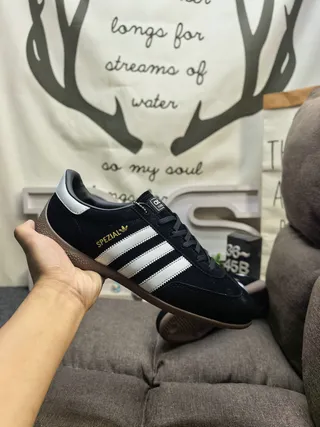 Adidas Spezial Black and White Suede Lifestyle Sneakers