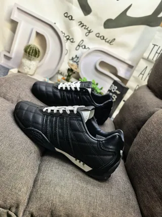 Adidas Black White Quilted Upper Three-Stripe Side Panel Lifestyle Sneakers