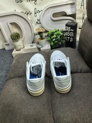 Adidas White Blue Low-Top Cupsole Lifestyle Sneakers