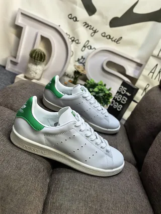 Adidas Stan Smith White and Green Lifestyle Sneakers