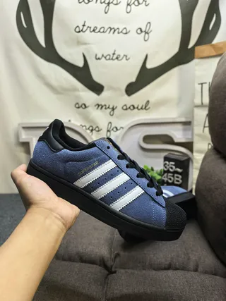 Adidas Superstar Denim Blue White Black Lifestyle Sneakers
