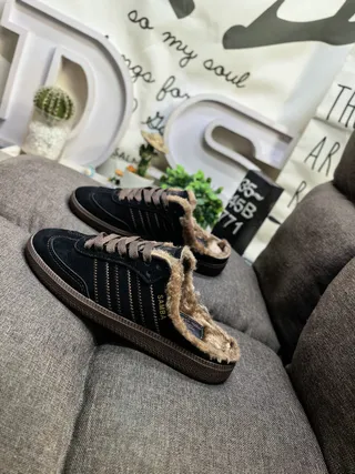 Adidas Samba Faux-Fur Lined Slip-On Lifestyle Sneakers