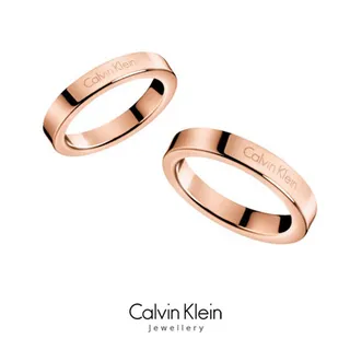 Calvin Klein Polished Rose Gold Engraved Band Ring