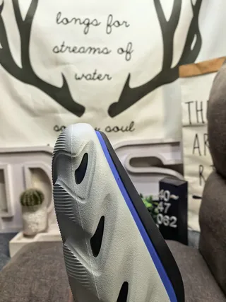 Gray and Blue Accent Molded Sole Slipper