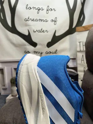 Adidas Blue Silver Engineered Mesh Upper Sculpted Dual-Density Midsole Running Shoes