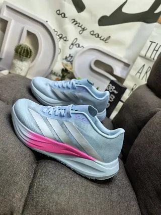 Adidas Blue Silver Engineered Mesh Upper Sculpted Dual-Density Midsole Running Shoes