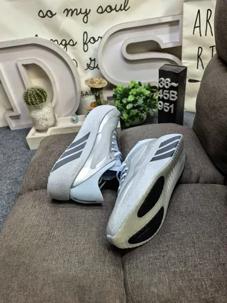Adidas Beige Green Platform Sole Mesh Upper Chunky Sneakers