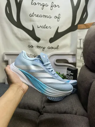 Adidas Blue Silver Engineered Mesh Upper Sculpted Dual-Density Midsole Running Shoes