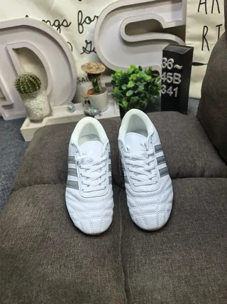 Adidas White Gray Low-Top Quilted Toe Cap Sneakers