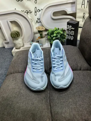 Adidas Blue Silver Engineered Mesh Upper Sculpted Dual-Density Midsole Running Shoes