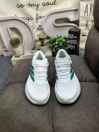 Adidas White Knit Three-Stripe Sculpted Midsole Lifestyle Sneakers