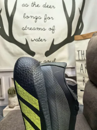 Adidas Hyperboost Gray Yellow Engineered Mesh Upper Sculpted Midsole Running Shoes