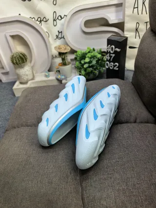 Gray and Blue Accent Molded Sole Slipper