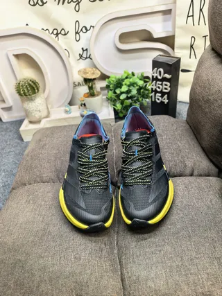 Adidas Black Orange Engineered Mesh Upper Gradient Midsole Running Shoes