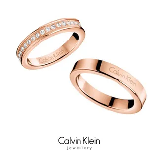 Calvin Klein Polished Rose Gold Engraved Band Ring