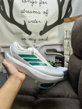 Adidas White Knit Three-Stripe Sculpted Midsole Lifestyle Sneakers