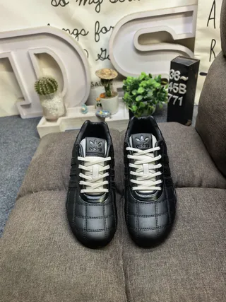 Adidas Black White Quilted Upper Three-Stripe Side Panel Lifestyle Sneakers