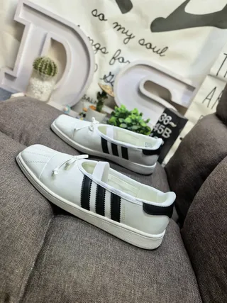 Adidas White Three-Stripe Bow Strap Mary Jane Shoes