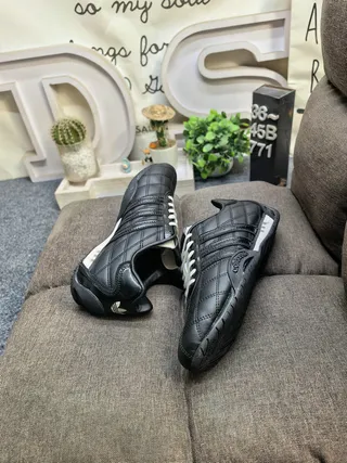 Adidas Black White Quilted Upper Three-Stripe Side Panel Lifestyle Sneakers