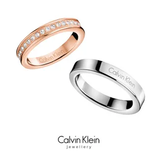 Calvin Klein Polished Rose Gold Engraved Band Ring