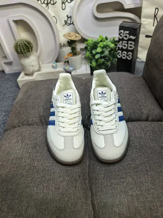 Adidas Samba Off-White and Blue Lifestyle Sneakers
