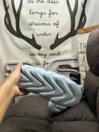 Gray and Blue Accent Molded Sole Slipper