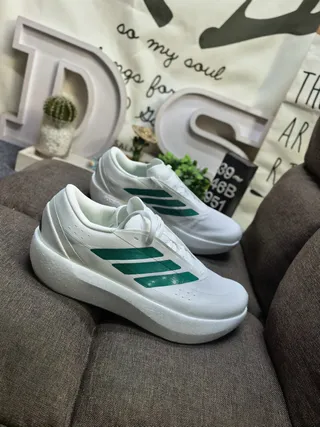 Adidas White Knit Three-Stripe Sculpted Midsole Lifestyle Sneakers