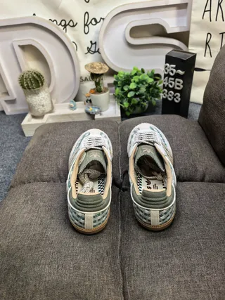 Adidas Green Beige Plaid Textile Upper Suede Heel And Toe Cap Lifestyle Sneakers