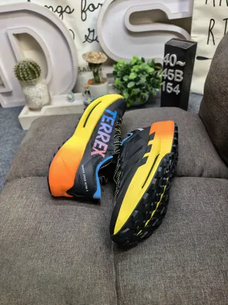 Adidas Black Orange Engineered Mesh Upper Gradient Midsole Running Shoes