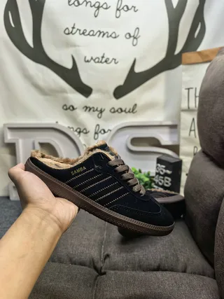 Adidas Samba Faux-Fur Lined Slip-On Lifestyle Sneakers
