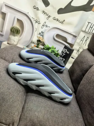 Gray and Blue Accent Molded Sole Slipper