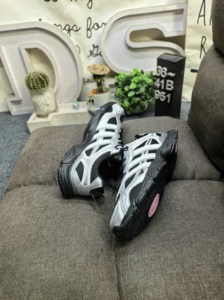 Adidas Silver Black Sole Metallic Upper Chunky Sneakers