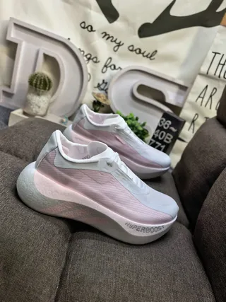 White Pink Thick Sculpted Midsole Mesh And Synthetic Overlay Upper Sneakers