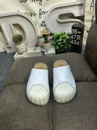 Adidas Superstar Slide White Perforated Leather Slippers