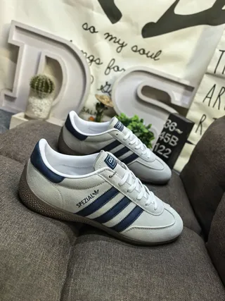 Adidas Spezial Navy Blue and White Suede Lifestyle Sneakers