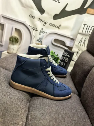 Brown Beige High-Top Leather Upper Ankle Boots