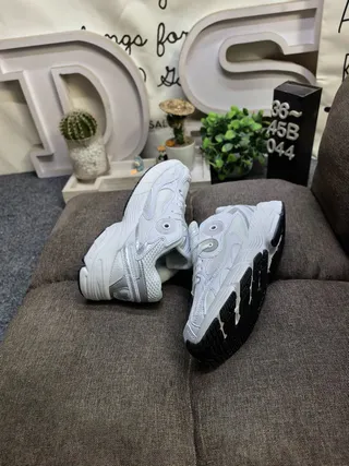 Adidas White Gray Midsole Mesh And Synthetic Overlay Construction Chunky Sneakers