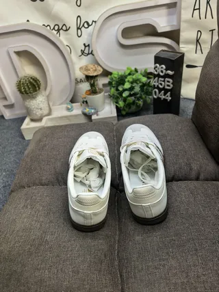 Adidas White Brown Low-Top Leopard-Print Stripes Lifestyle Sneakers