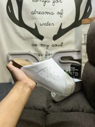 Adidas Superstar Slide White Perforated Leather Slippers