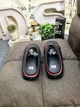 Gray and Blue Accent Molded Sole Slipper