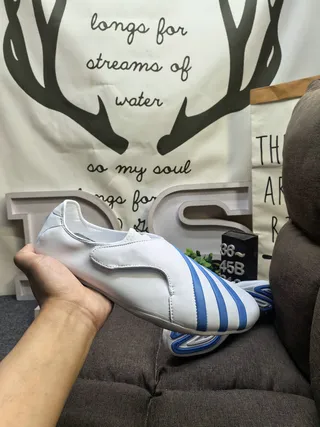 Adidas Slip-On Three-Stripe White and Blue Lifestyle Sneakers