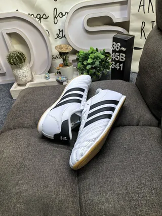 Adidas White Gray Low-Top Quilted Toe Cap Sneakers
