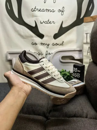 Adidas Beige Brown Vintage Runner Silhouette Suede And Leather Paneling Lifestyle Sneakers