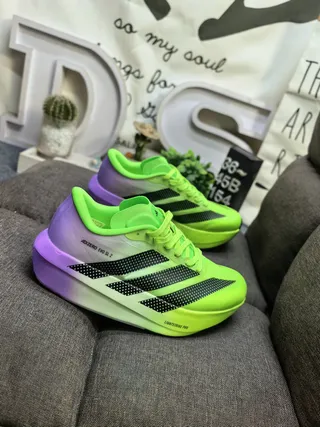 Adidas Adizero Evo SL 2 Neon Green Purple Running Shoes