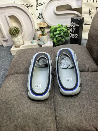 Gray and Blue Accent Molded Sole Slipper