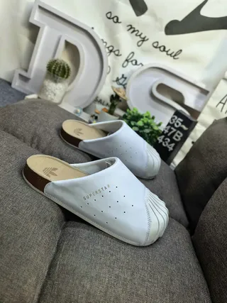 Adidas Superstar Slide White Perforated Leather Slippers