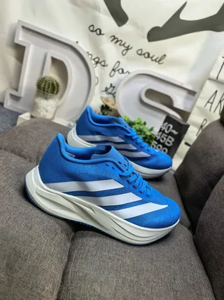 Adidas Blue Silver Engineered Mesh Upper Sculpted Dual-Density Midsole Running Shoes