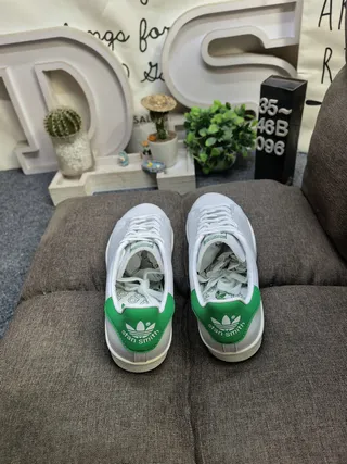 Adidas Stan Smith White and Green Lifestyle Sneakers